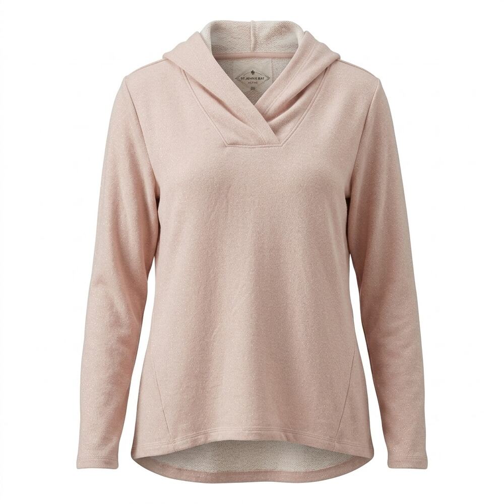 St. John's Bay Active Pink Cowl Neck Hooded Sweater Women See Measurements